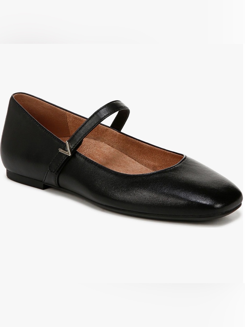 Vionic Alameda Black Leather Mary Jane Flat - size 9